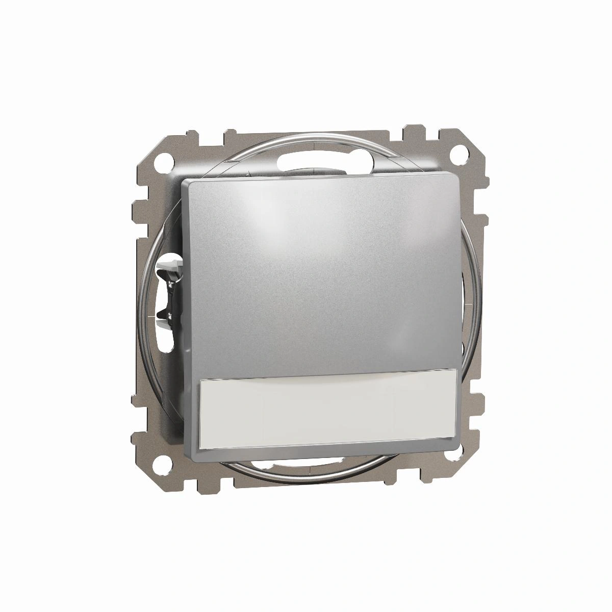SEDNA DESIGN przycisk z etykietą i podświetleniem (12V Ac), srebrne aluminium