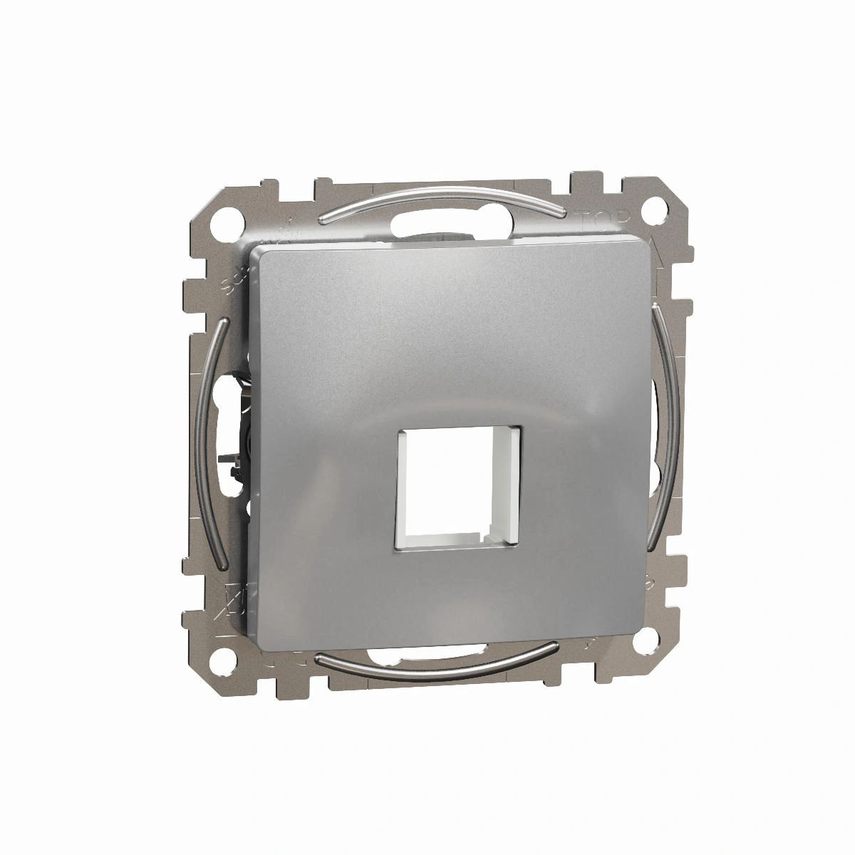 SEDNA DESIGN płytka centralna do wkładów Keystone (HDmI, VgA, RJ45, RJ11), srebrne aluminium