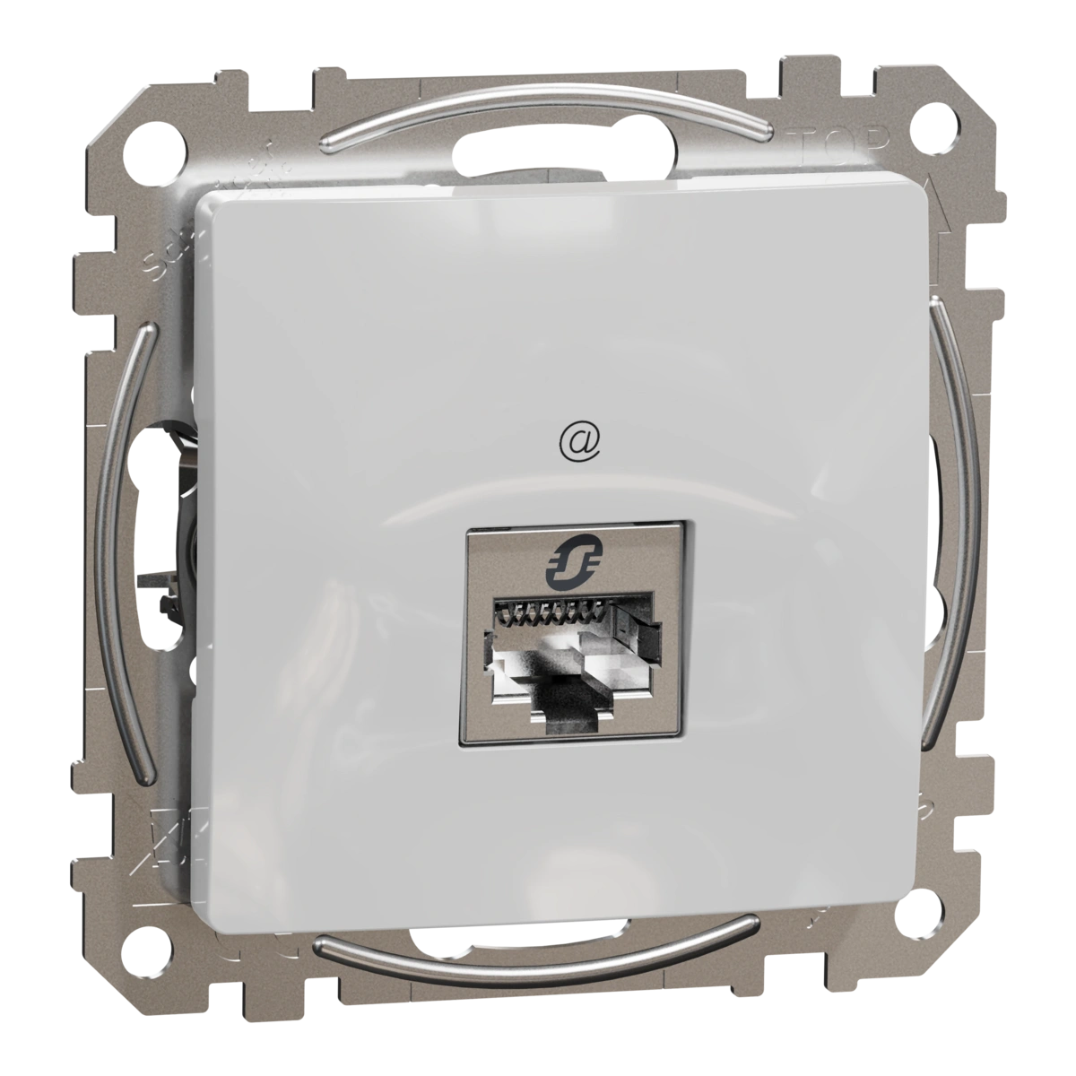 SEDNA DESIGN gniazdo komputerowe RJ45 kat.5e STP, srebrne aluminium