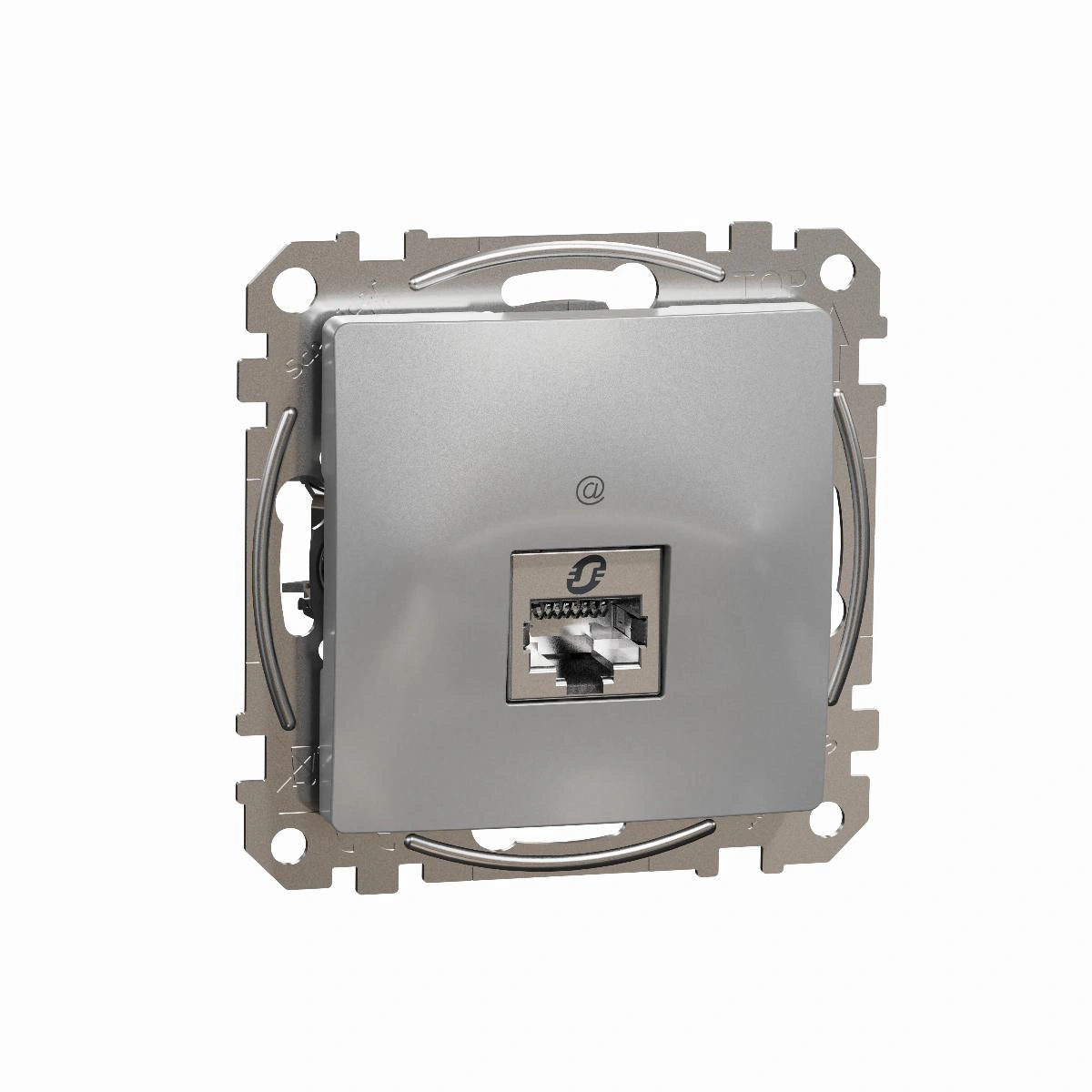 SEDNA DESIGN gniazdo komputerowe RJ45 kat.6 STP, srebrne aluminium