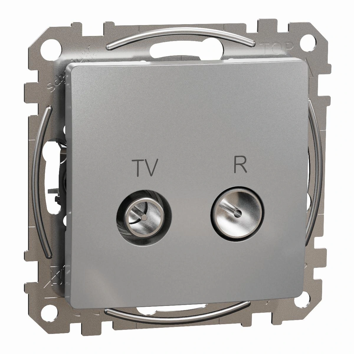 SEDNA DESIGN gniazdo R/TV końcowe (4dB),srebrne aluminium