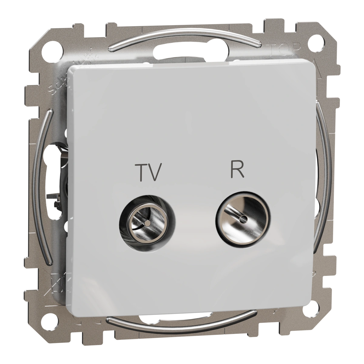 SEDNA DESIGN gniazdo R/TV przelotowe (7dB), srebrne aluminium