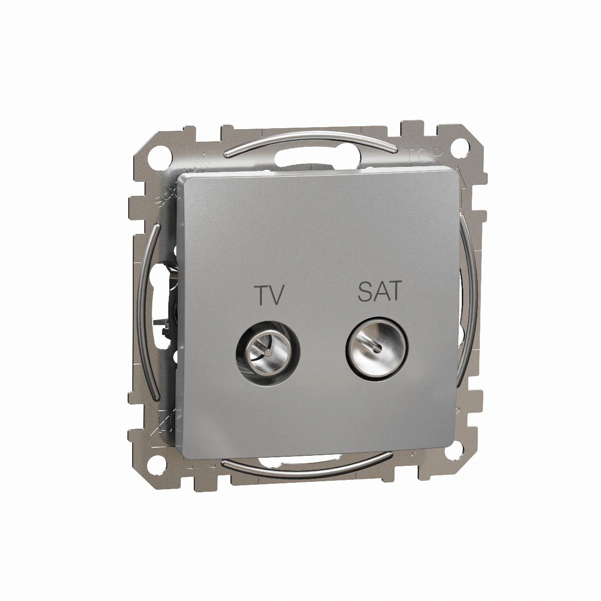 SEDNA DESIGN gniazdo TV/SAT przelotowe (7dB), srebrne aluminium