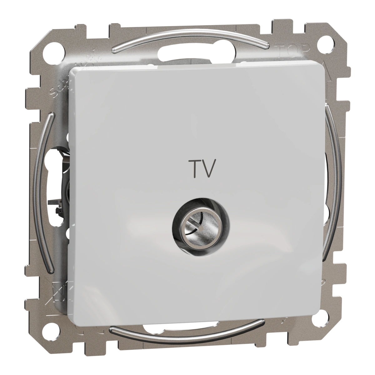 SEDNA DESIGN gniazdo TV przelotowe (10dB), srebrne aluminium