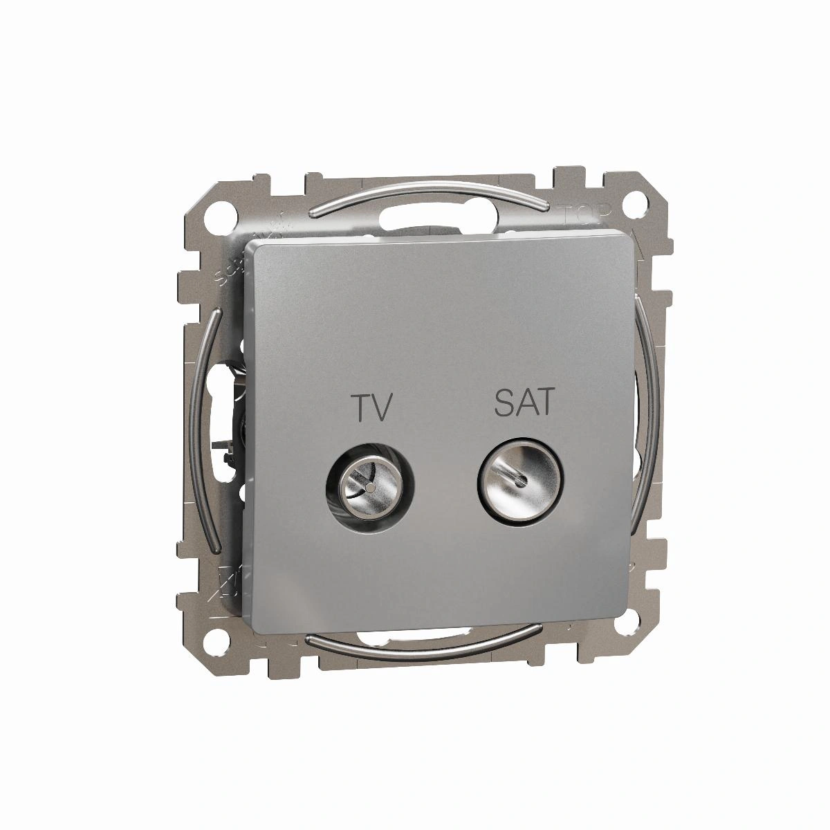 SEDNA DESIGN gniazdo TV/SAT przelotowe (10dB), srebrne aluminium