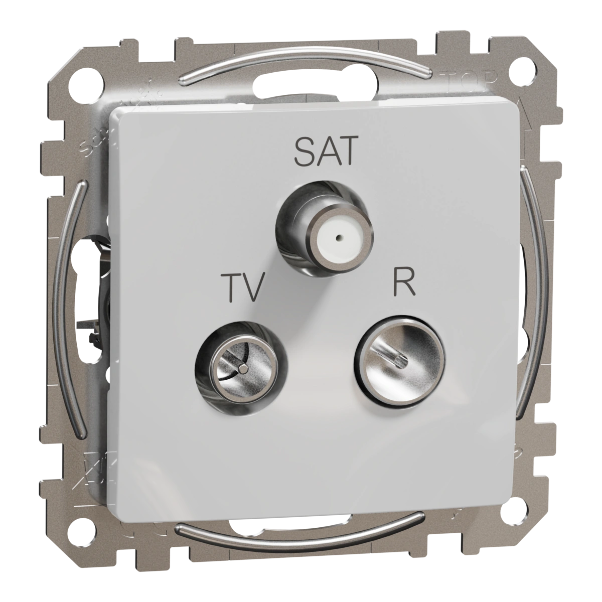 SEDNA DESIGN gniazdo R/TV/SAT przelotowe (7dB), srebrne aluminium