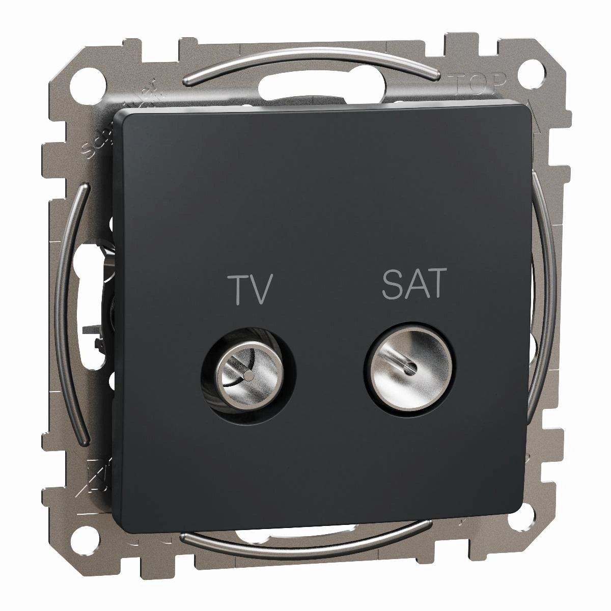 SEDNA DESIGN gniazdo TV/SAT przelotowe (7dB),czarny antracyt