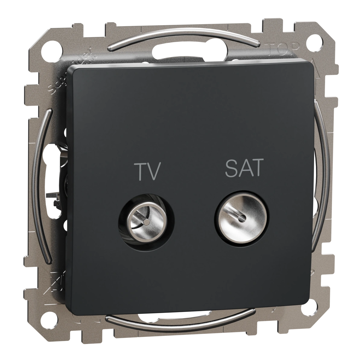 Gniazdo TV/SAT przelotowe (10dB), Sedna Design & Elements, czarny antracyt