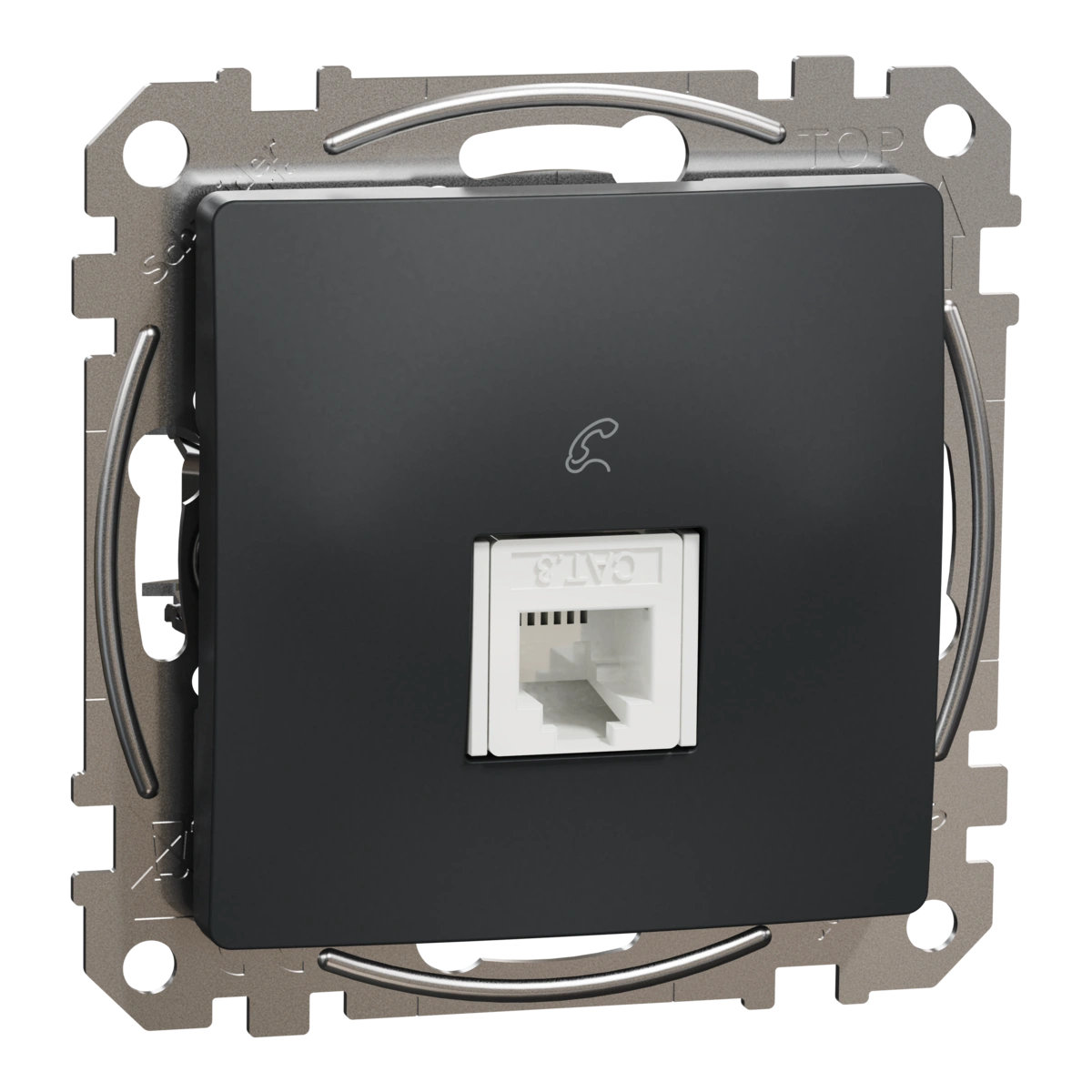 SEDNA DESIGN gniazdo telefoniczne RJ11,czarny antracyt