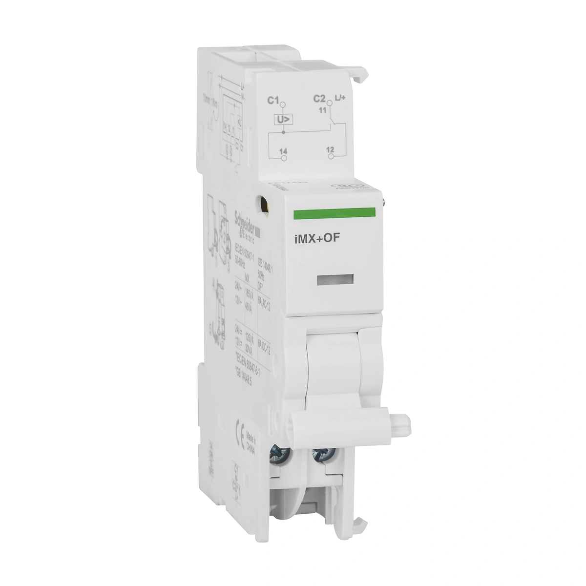 Wyzwalacz wzrostowy Acti9 ze stykiem iMX+OF-12/24 1CO 12…24V AC/DC
