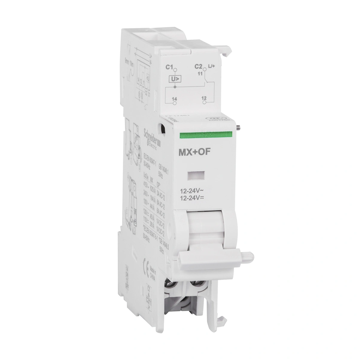 Wyzwalacz wzrostowy Acti9 ze stykiem MX+OF-12/24 1CO 12…24V AC/DC