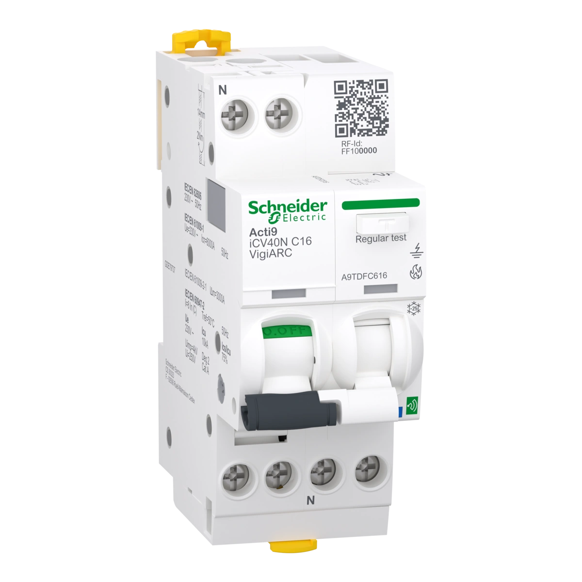 Detektor iskrzenia Acti9 Active iCV40N-VigiARC-C16-30-SI-1N, C16, 30 mA, typ SI z MCB, RCCB i komunikacją bezprzewodową