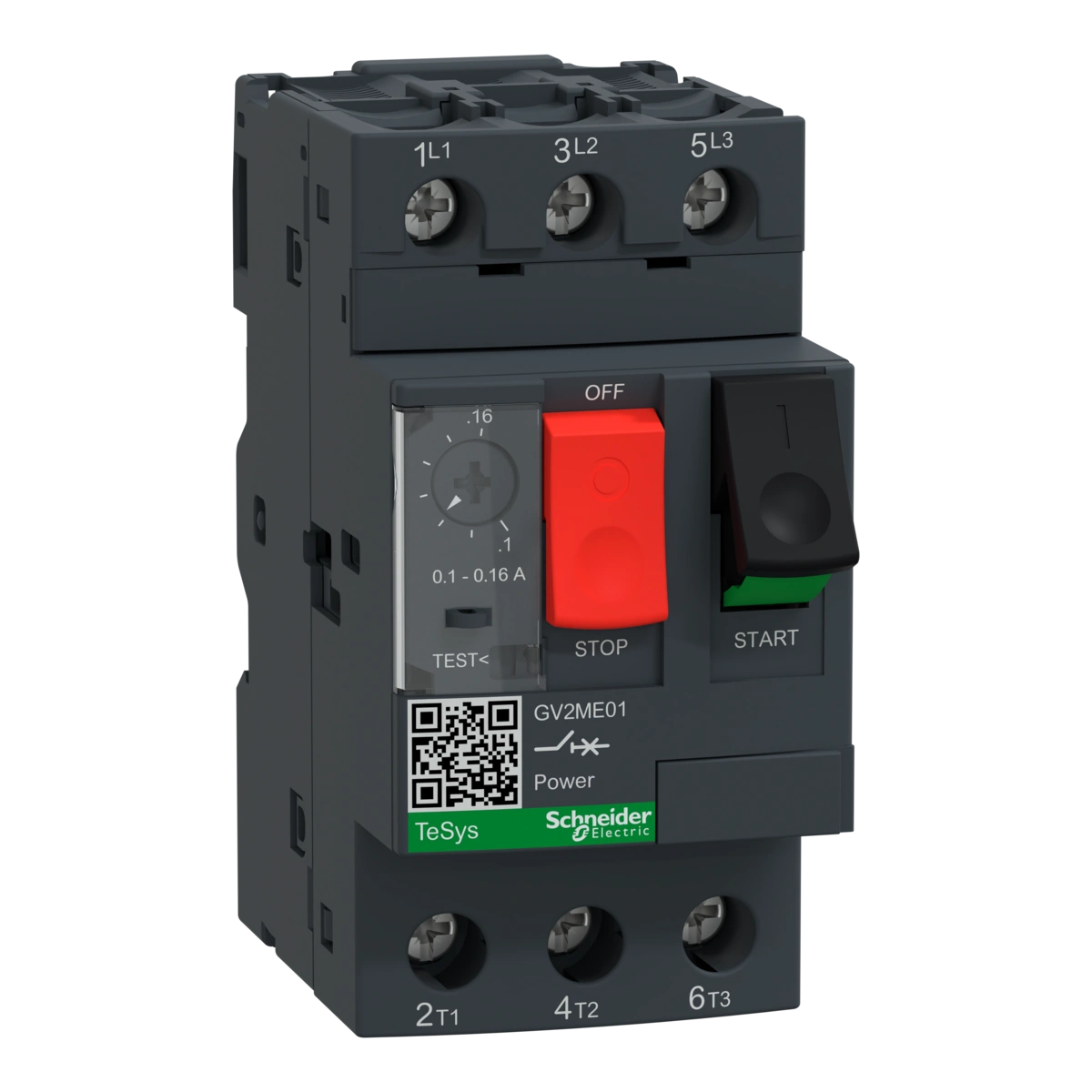 wyłącznik silnikowy GV2ME napęd przyciskowy 0,1-0,16A zaciski skrzynkowe