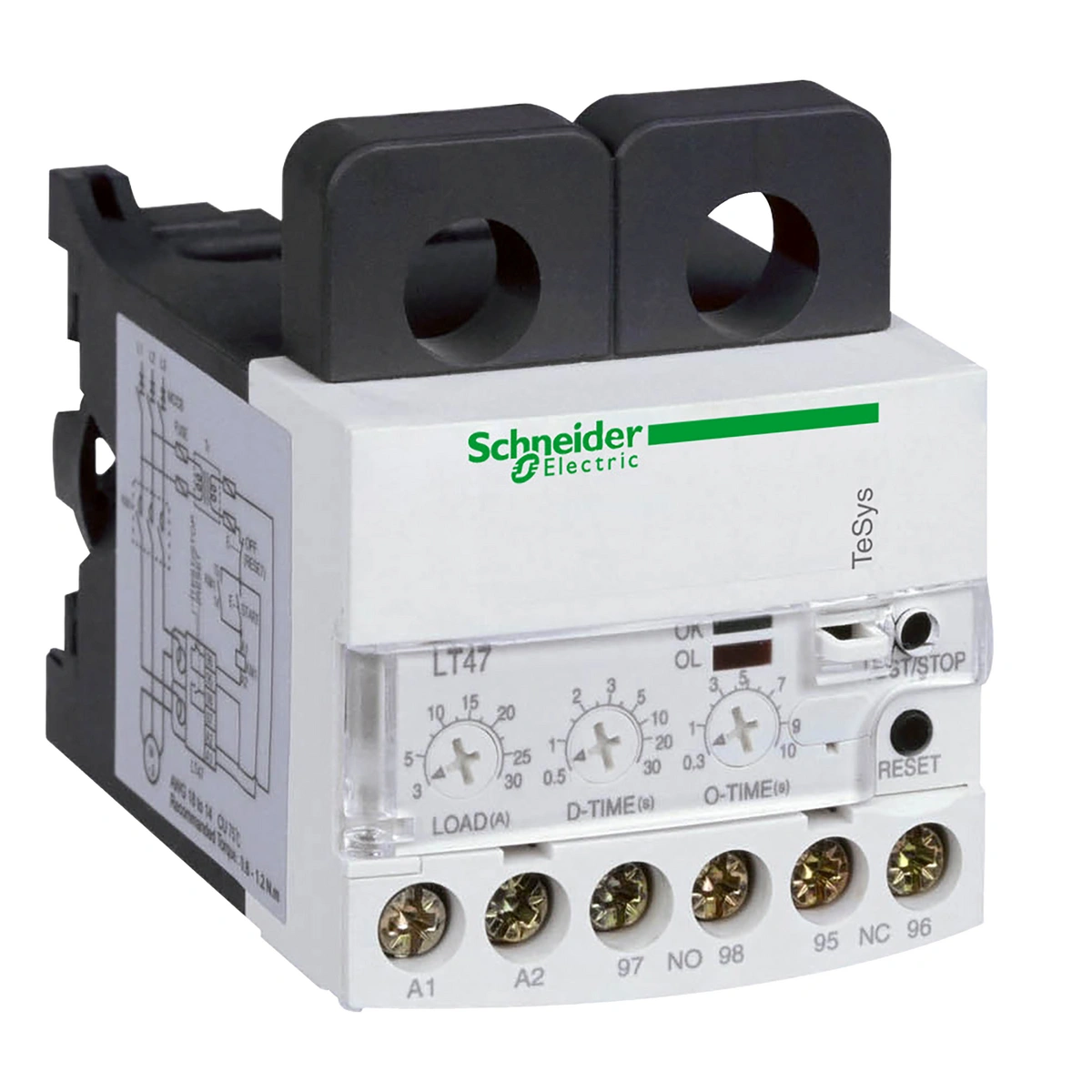 Elektroniczny przekaźnik nadprądowy ręczny TeSys LT47 5-60A 24V AC/DC