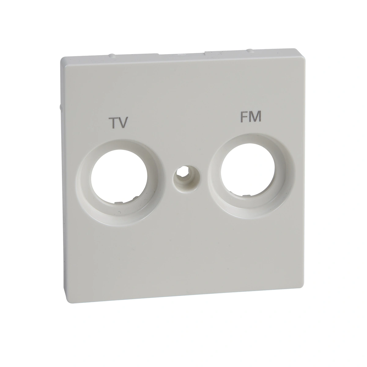 Merten System M, płytka centralna oznaczona FM+TV do gniazd antenowych, biel polarna