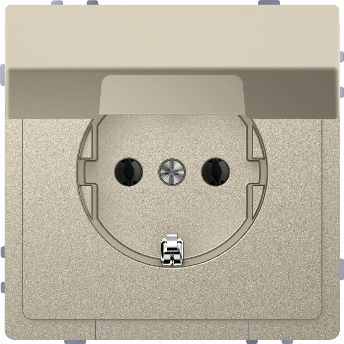 Merten SCHUKO gniazdko elektryczne with hng.lid, przesłona, screwl. term., sahara, System Design