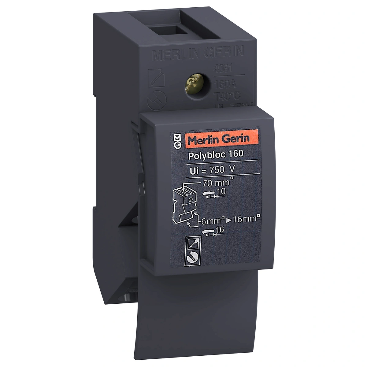 Rozdzielnice PrismaSet, blok rozdzielczy Polybloc 160A 1P