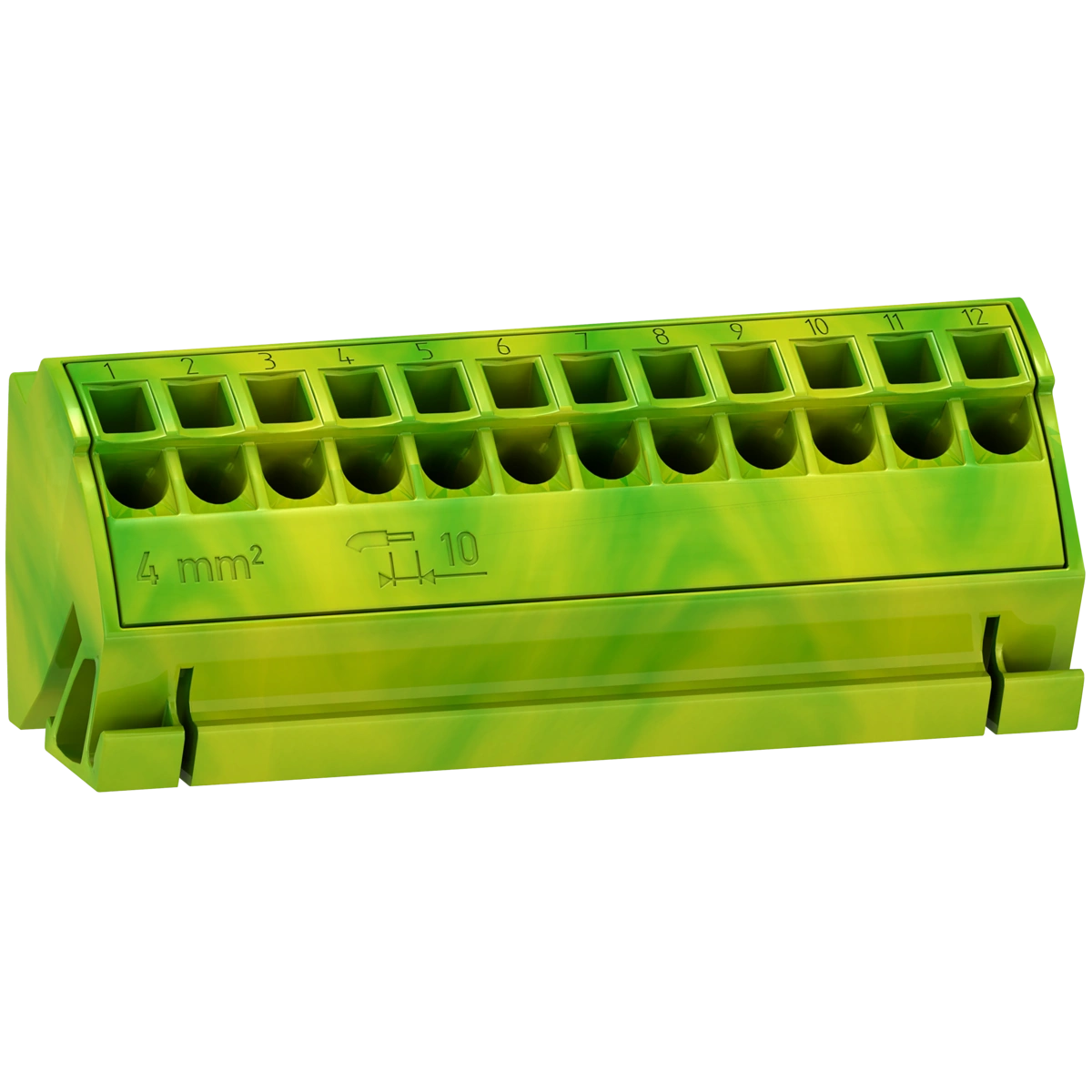 Rozdzielnice PrismaSet, komplet 4 bloków uziemiających z zaciskami sprężynowymi 12x4mm2