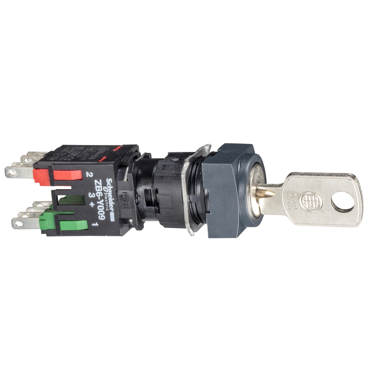 Harmony XB6 Przełącznik z kluczem, 2 pozycje, Stabilny, Czarny, 1 NO + 1 NC, 16 mm, Kwadratowy