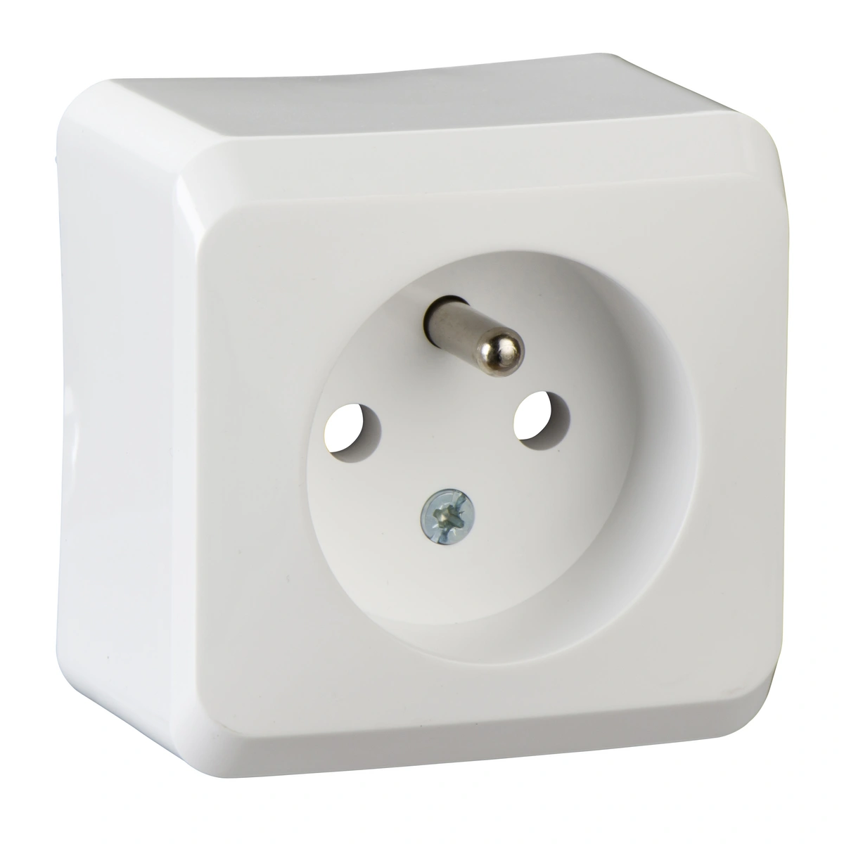 PRIMA biały gniazdo poj.n/t z/u IP-20