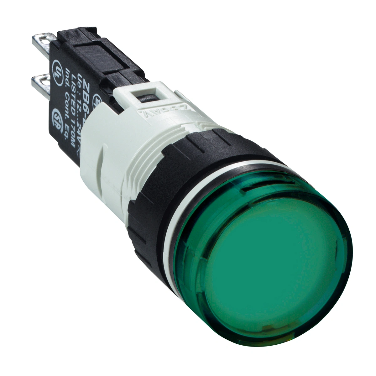 Harmony XB6 Kompletny wskaźnik świetlny, Zielony, LED, Okrągły, 12...24 V AC/DC, 16 mm, Plastikowy