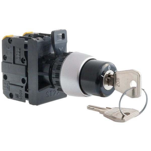 przycisk ST22 3-POŁ ŁĄCZ POKR KLUCZ 2 ZW PIERŚCIEŃ NIKLOWANY
