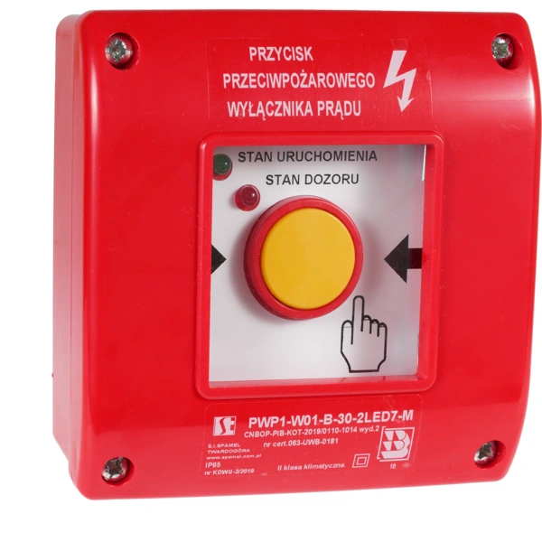 RĘCZNY przycisk URUCHAMIANIA PWP1 2LED STANDARD PWP1-W01-B-11-2LED7\.