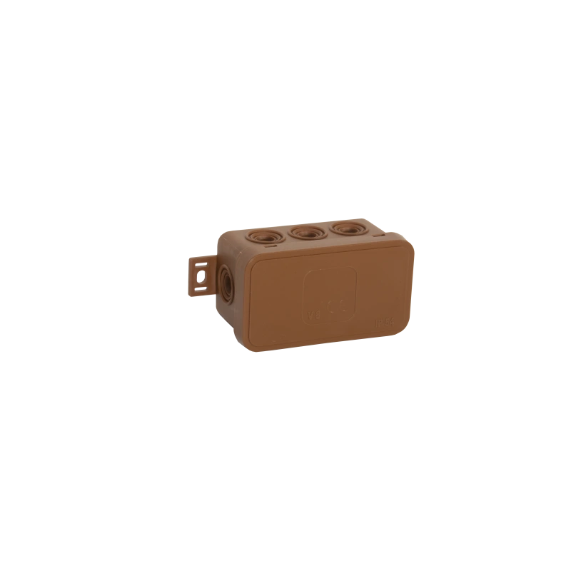 V8 puszka elastyczna n/t 80x45x41mm IP54 8-wl klik z osł. brąz