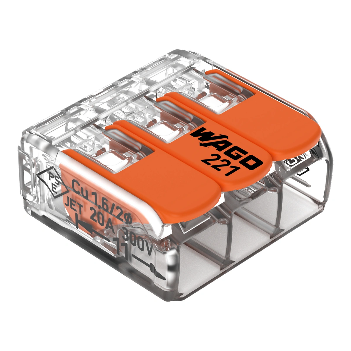 WAGO złączka uniwersalna 3x4mm 50szt, przeźroczysta