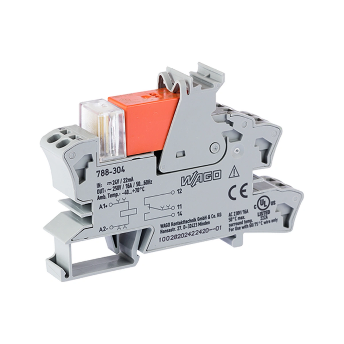 Moduł przekaźnikowy 24 V DC, szary 788-304