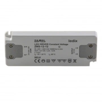 ZASILACZ LED SLIM 12V DC 12W TYP: ZNS-12-12