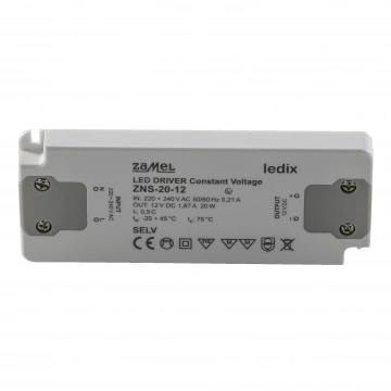 ZASILACZ LED SLIM 12V DC 20W TYP: ZNS-20-12