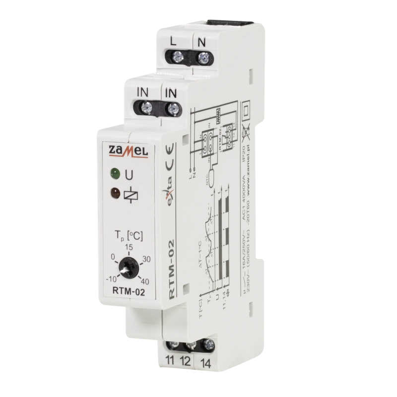 REGULATOR TEMPERATURY -10-40C BEZ SONDY 230V AC TYP: RTM-02