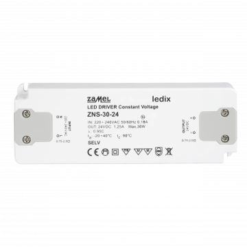 ZASILACZ LED SLIM 24V DC 30W TYP: ZNS-30-24