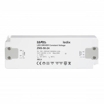 ZASILACZ LED SLIM 24V DC 50W TYP: ZNS-50-24