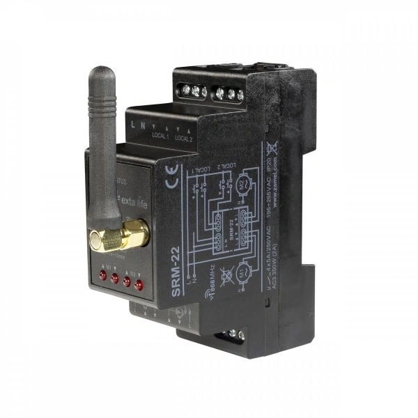 RADIOWY STEROWNIK ROLET MODUŁOWY - PODWÓJNY - 230 V AC EXTA LIFE TYP: SRM-22