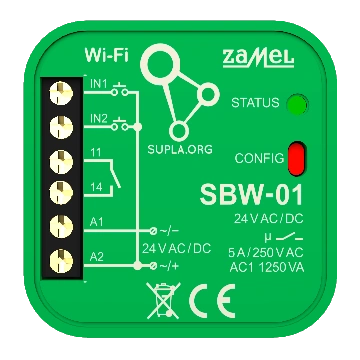 STEROWNIK BRAMOWY WI-FI 1-KANAŁOWY DWUKIERUNKOWY TYP: SBW-01