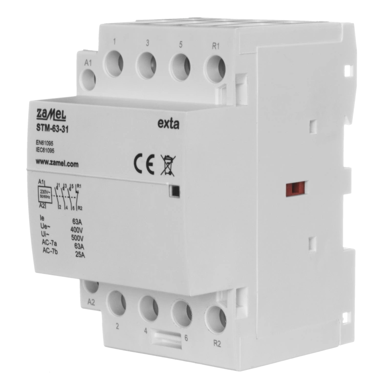 STYCZNIK MODUŁOWY INSTALACYJNY 63A, 3xNO+1xNC, 230V AC, TYP: STM-63-31