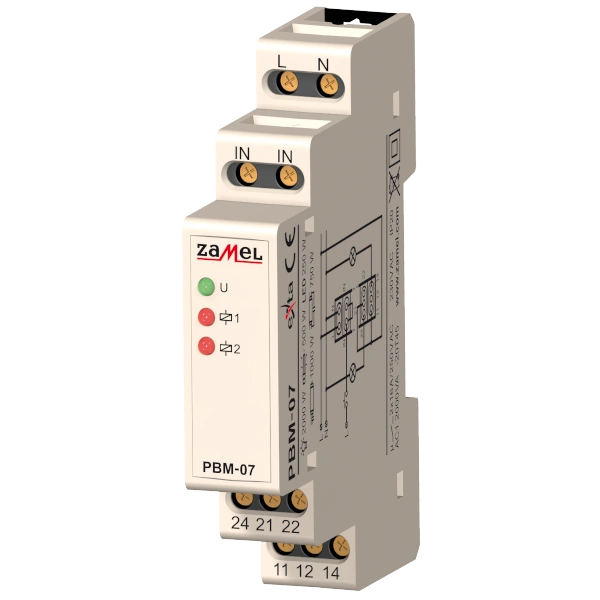 PRZEKAŹNIK BISTABILNY 2-POLOWY 230V AC TYP: PBM-07