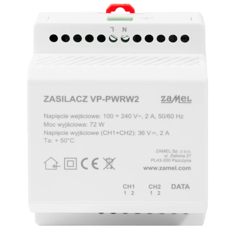 ZASILACZ DO DWUŻYŁOWEGO SYSTEMU WIDEO DOMOFONOWEGO - SERIA 200 TYP: VP-PWRW2
