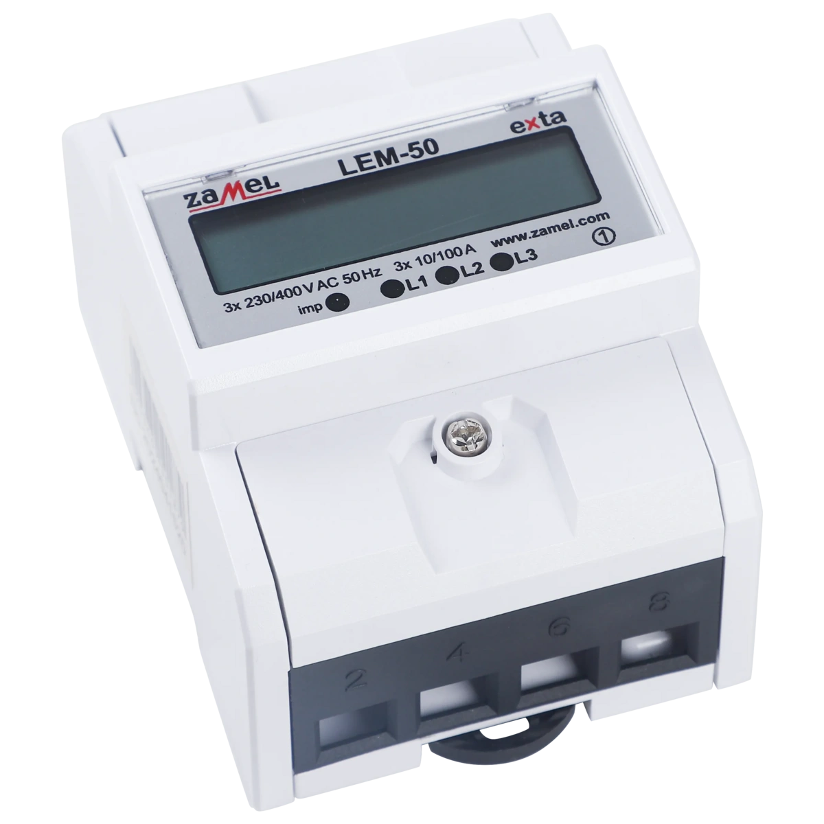 LICZNIK ENERGII ELEKTRYCZNEJ 3-FAZOWY LCD 100 A, 4-MOD TYP: LEM-50