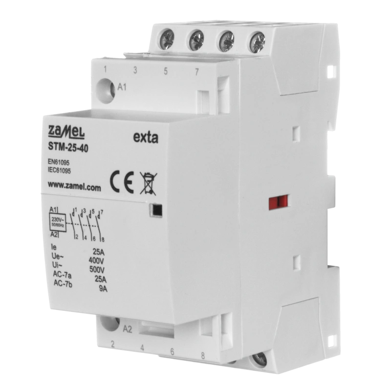 STYCZNIK MODUŁOWY INSTALACYJNY 25A, 4xNO, 230V AC, TYP: STM-25-40