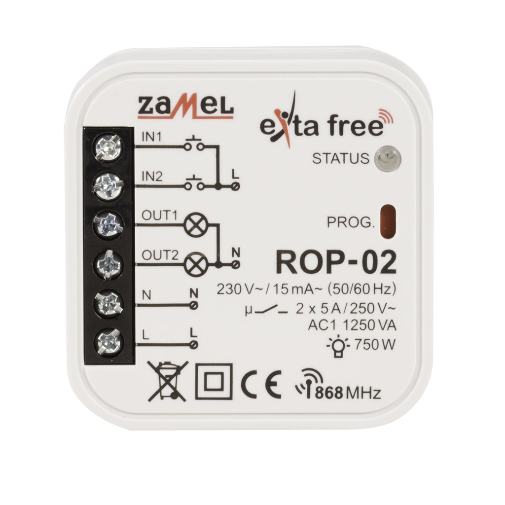 EXTA FREE Radiowy odbiornik dopuszkowy 2-kanałowy ROP-02