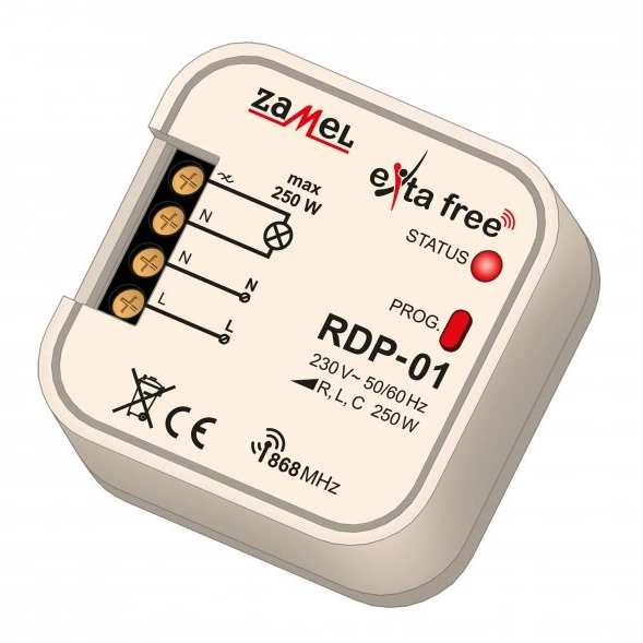 EXTA FREE Radiowy ściemniacz dopuszkowy 1-kanałowy TYP: RDP-01