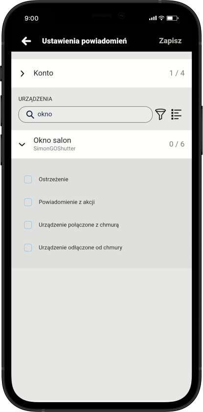 Aplikacja SimonGO – powiadomienia