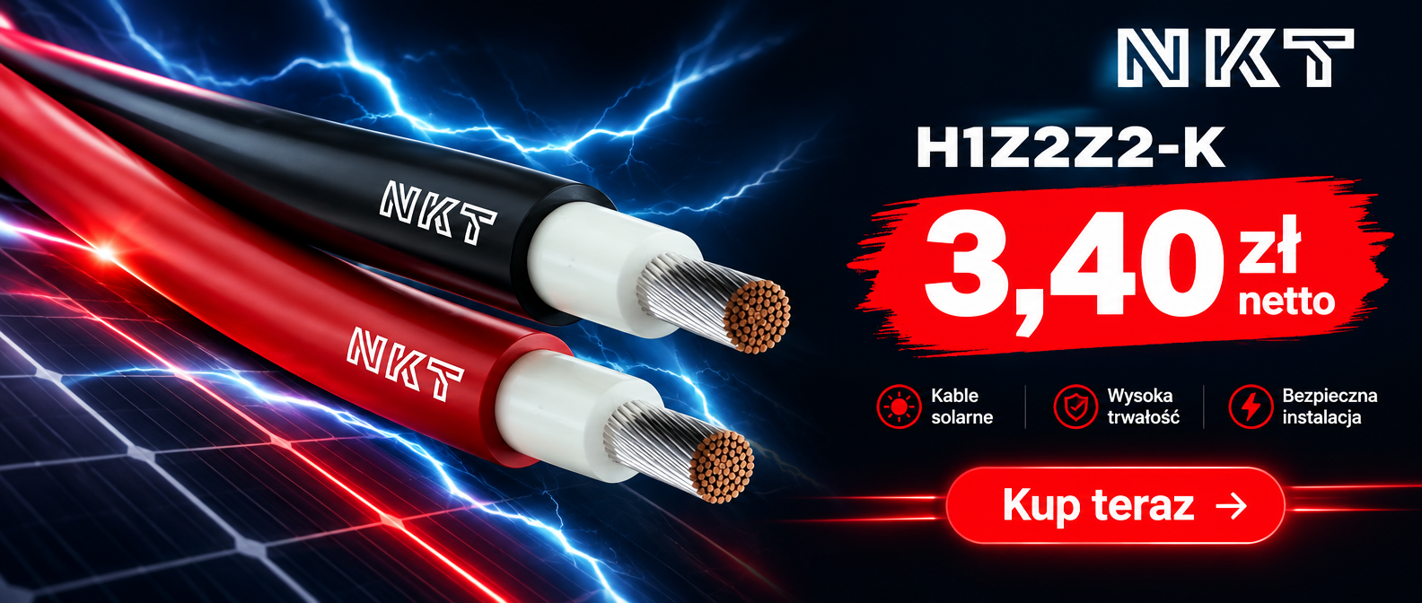 Kable solarne NKT H1Z2Z2-K 1x6 - promocyjna cena